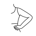 Minimalist line drawing of a person with one arm bent and a hand resting on their waist, showing part of the upper body and arm on a plain background—a graceful nod to wellness and the philosophy behind the Institute For Ageless Living.