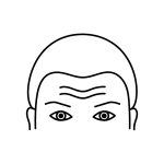 Minimalist black line drawing of a person's face, showing only the top of the head, two eyes with arched brows, and ears—all on a plain white background. Inspired by principles of anti-aging and wellness championed at the Institute For Ageless Living.