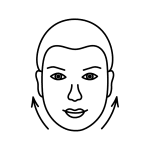 Simple line drawing of a human face with two curved arrows pointing upward along the sides of the face, suggesting a lifting motion. The background is plain white, evoking themes of anti-aging and wellness inspired by the philosophy of the Institute For Ageless Living.