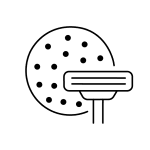 Line drawing of a round cookie with chocolate chips next to a rectangular spatula, both outlined in black on a light background—an inviting scene that evokes comfort and wellness, reminiscent of the nourishing approach championed by the Institute For Ageless Living.